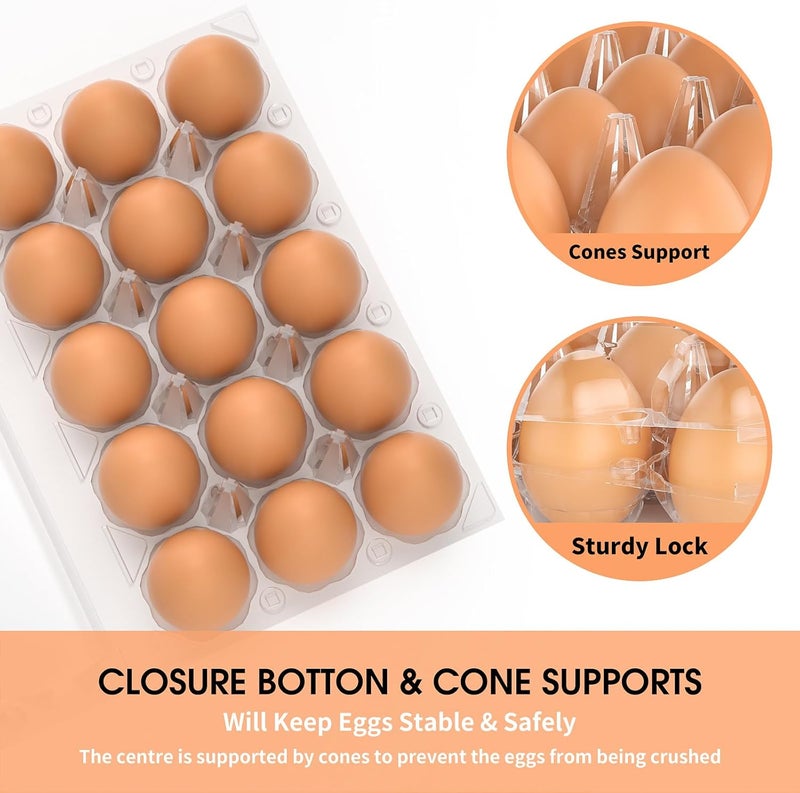 EVANCENT Egg Cartons Cheap Bulk 100 Pack, 1 Dozen Plastic Egg Carton for Refrigerator, Reusable Egg Container Holder for Storing, Sharing, Selling, Clear Egg Cartons for Home Ranch Farm Market-2x6 Grids - Image 3